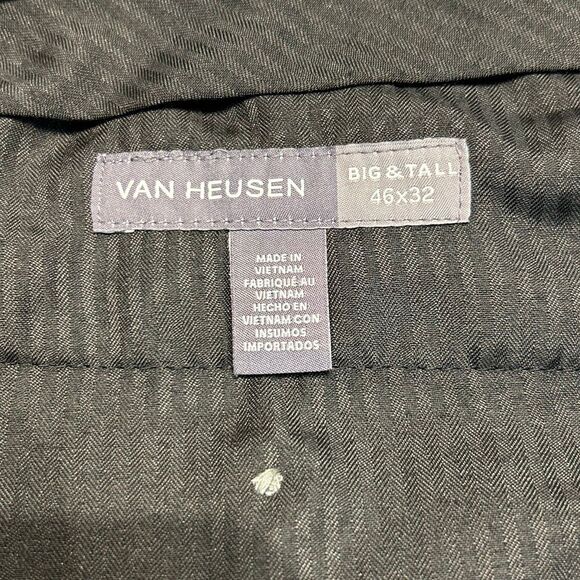 NEW Van Heusen Men’s Pants Slacks Gray Sz 46x32 Big & Tall Flex Waistband Premiu - Picture 8 of 10